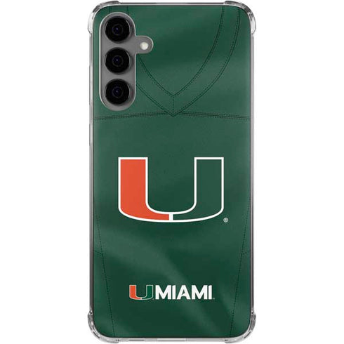 University of Miami Green Jersey Galaxy S24 Plus Clear Case
